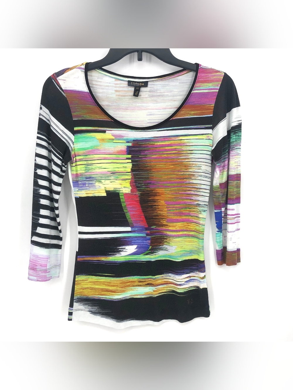 Escada 3/4 Length Multi Color Top, Size XS
